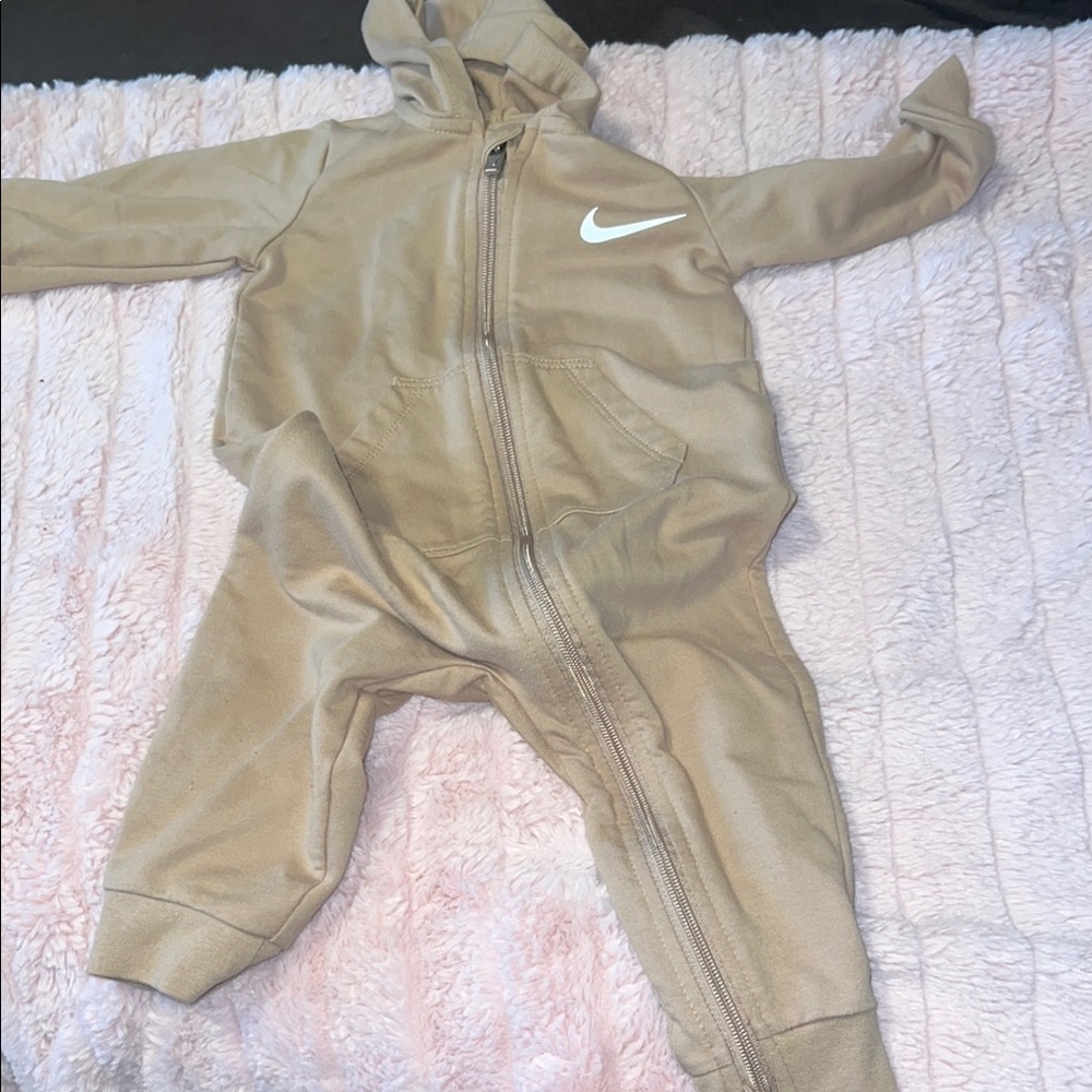 Nike Kids Beige Hooded Footie